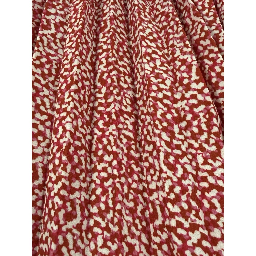 Vince Camuto Midi Pleated Skirt Floral Feminine Flowy Career Pull On Berry Sz M - Picture 5 of 8